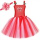 thumbnail image 3 of Vestido de Navidad para niñas, rojo, blanco, fiesta de Navidad, disfraz de bastón de caramelo, vestidos de tul con tutú para niños pequeños, ropa para fiestas navideñas, 3 of 5