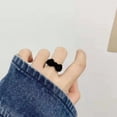 thumbnail image 3 of Lindo anillo de terciopelo femenino vintage con lazo flocado, anillo abierto, viento frío, dulce otoño e invierno, 3 of 6