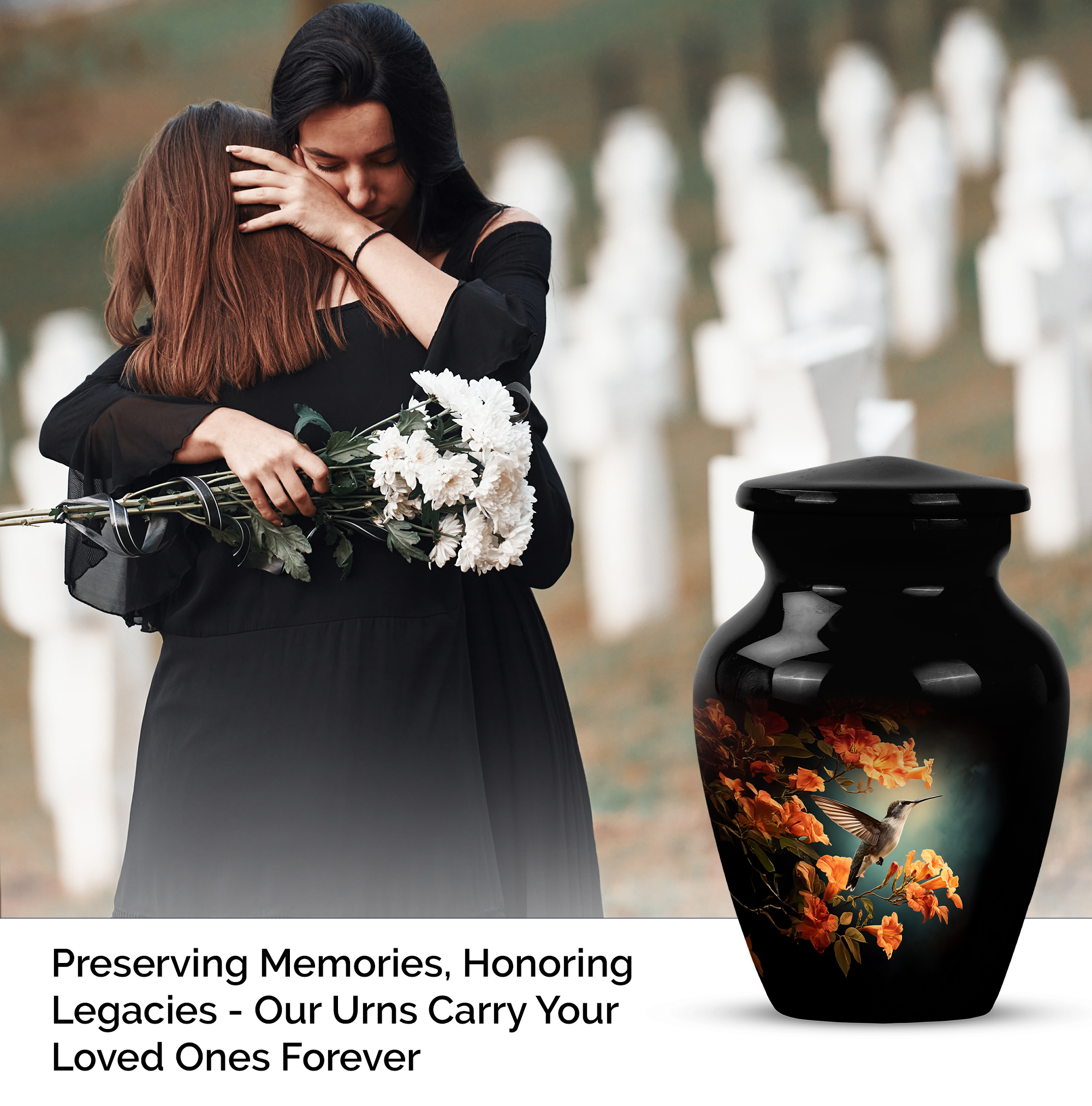 MUKTIVE Humming Bird Cremation Urn for Ashes Adult Female & Male 3 Inch - Black Decorative Tiny Urns for Women - Human keepsake Urn for Ashes Adult Male - Mini Funeral Memorial Gift