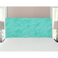 thumbnail image 1 of Teal Headboard, Abstract Design Leaves Plants Wavy Tangled Pattern Doodle Style Monochromic Art Print, Upholstered Decorative Metal Bed Headboard with Memory Foam, Full Size, Green, by Ambesonne, 1 of 4