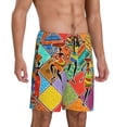 thumbnail image 2 of Bixox Men's Dancing African Womans printed lightweight casual shorts, soft sleep shorts with pockets., 2 of 7