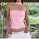 thumbnail image 4 of Tops de Tubo Y2K para Mujer, Sin Tirantes, Sin Mangas, para Salir, Ajustados, Sin Espalda, Estilo Bandeau, Ropa Estética. Rosa L, 4 of 7