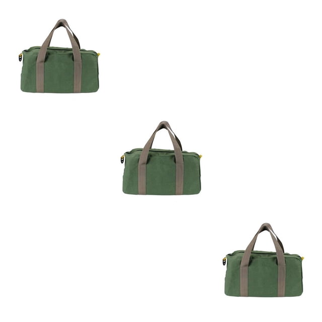 Bolsa de herramientas Scienceny 16 pulgadas verde lona organizador con correa para el hombro