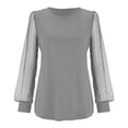 thumbnail image 3 of Womens Tops Sequin Long Sleeve Loose Round Neck Casual Loose T Shirt Top Blouses For Women, 3 of 4