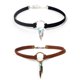 thumbnail image 3 of Guardurnaity Gargantillas en capas turquesa joyería collar de cuero hojas geométrico Retro negro marrón collares para mujeres diario Ropa, zapatos y accesorios Miscelánea, 3 of 6