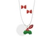 thumbnail image 2 of Delight Jewelry Acrylic 1 1/8" Disc Imitation Pearl Christmas Kiss Charm Necklace and Stud Earrings, 2 of 4