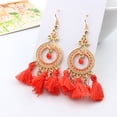 thumbnail image 4 of Ruanlalo Earrings Bohemian Style Exquisite Alloy Tassels Drop Dangle Hook Earrings for Women Black, 4 of 6