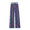 thumbnail image 1 of Pantalon de Dégagement Femmes Confortable Stretch Imprimé Floral Cordon Pantalon Lounge Jambe Large Printemps Bleu Foncé S, 1 of 3