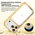 thumbnail image 5 of Dteck For iPhone 13 Pro Plating Cute Wave Frame Case with Luxury Bling Diamonds Sparkly Rhinestone for Women Girls Shockproof Slim Back Protective Phone Case, Gold, 5 of 7