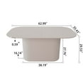 thumbnail image 3 of 63" Oval Dining Table Set for 6, Wooden Dining Roon Table and 6 PU Swivel Armchairs, Modern Dining Set with High Backrest and Waterproof Tabletop for Living Room,  Beige, 3 of 7