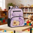 thumbnail image 5 of HUIACONG Purple Mermaid Capybara 13.5 Inch Backpack for Kids Girls, Water Resistant School Bag with Breathable Adjustable Padded Straps, Large Capacity Multi Pocket Bookbag for School Travel, 5 of 7
