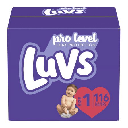 Luvs Pro Level Leak Protection Diapers, Size 1, 116 Count