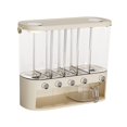 thumbnail image 4 of Cubo de arroz Cubo de almacenamiento Organizador de granos Dispensador de alimentos secos multifuncional grande con tapa Dispensador de cereales para redondo, 4 of 8