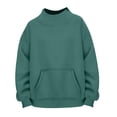 thumbnail image 5 of RYRJJ Women's Sweatshirt Casual Long Sleeve Mock Neck Loose Pullover Solid Color Comfy Y2K Sweatshirts Tunic Top, 5 of 5