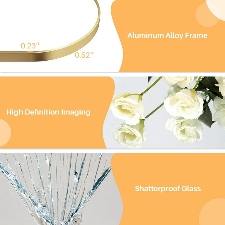 wOod-it 59” x 59” Gold Modern Arched Full Length Floor Standing