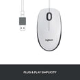 thumbnail image 3 of Logitech M100 Wired USB Mouse, 3-Buttons, 1000 DPI Optical Tracking, Ambidextrous PC/Mac/Laptop, White C5, 3 of 3