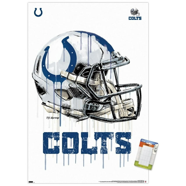 NFL Indianapolis Colts - Drip Helmet 20 Wall Poster, 22.375" x 34"