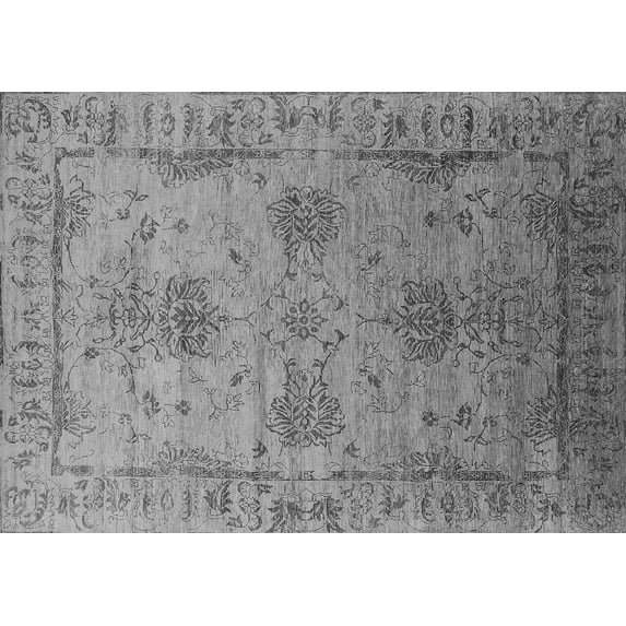 Ahgly Company Indoor Rectangle Oriental Gray Industrial Area Rugs, 2' x 5'