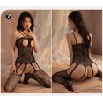 thumbnail image 3 of Lencería erótica sin entrepierna para mujer, Body de malla de rejilla porno, medias elásticas con entrepierna abierta, Teddy porno, medias caladas, 3 of 5