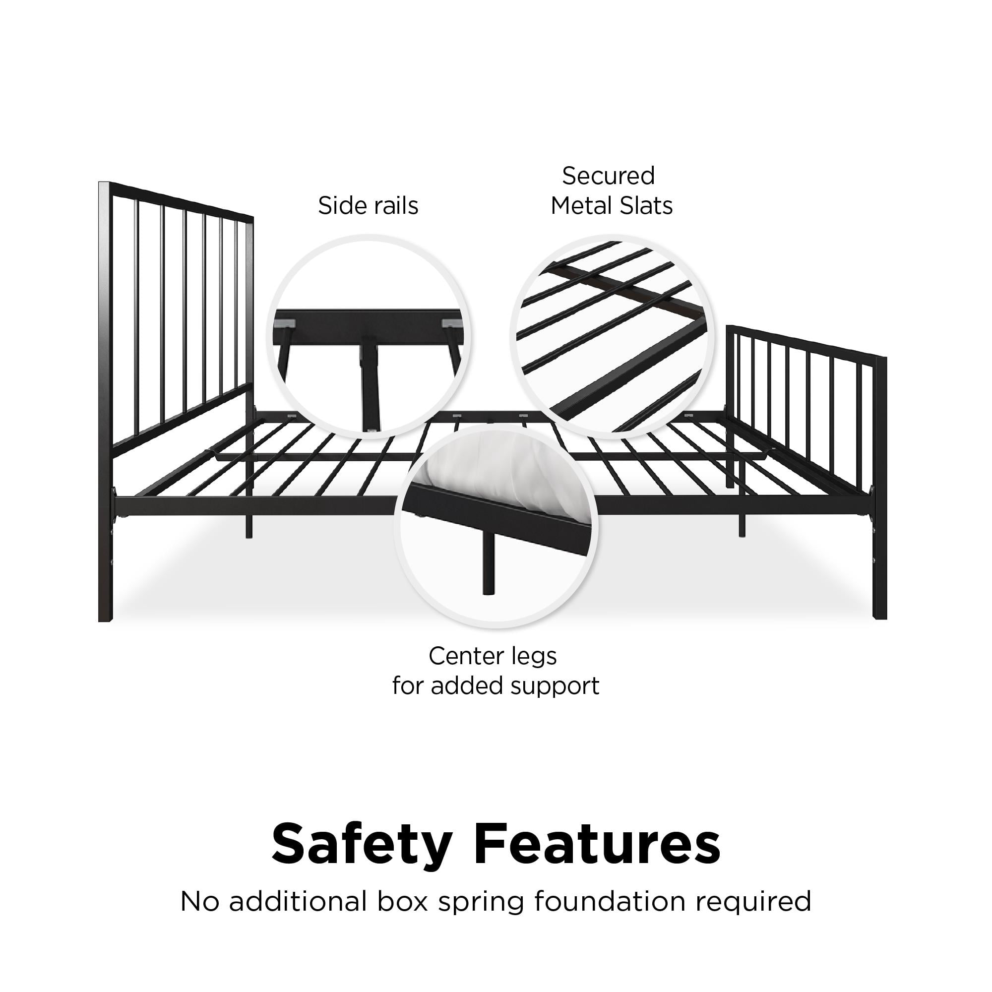 DHP Stella Metal Bed, King, Black