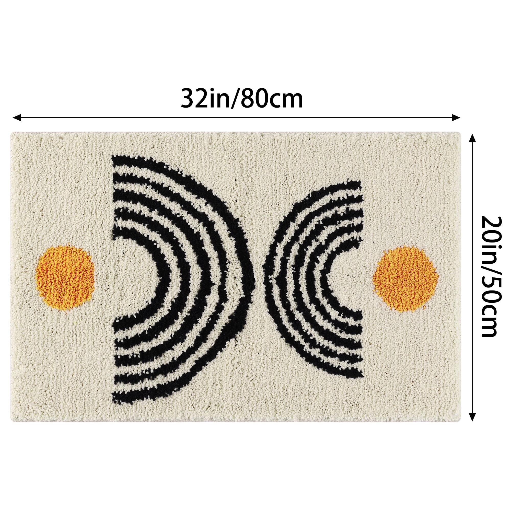 Unique Bargains Non-Slip Absorbent Resist Dirt Entrance Mat Soft Fluffy Carpet Doormats Beige 20"x32"