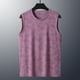 thumbnail image 1 of Blusas y camisas de manga corta con cuello redondo para hombre. Camiseta informal y moderna de seda helada de color liso, sin mangas, con cuello redondo., 1 of 8