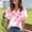 Pink, variant on BRGZLK Womens Short Sleeve Tops Fashion Trendy T Shirts V Neck Summer 2026 Casual Ruffle Loose Tees