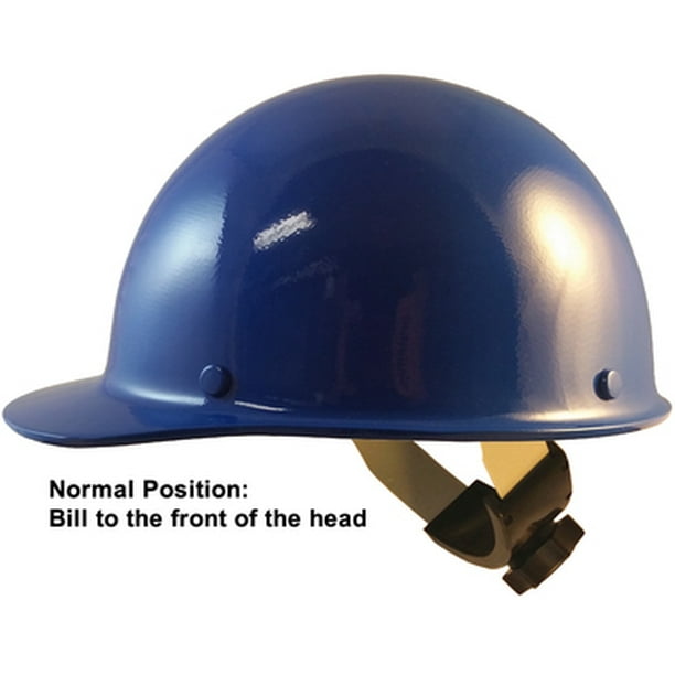MSA Skull Guard Hard Hat Fiberglass Cap Style With Swing Suspension Custom Blue Color
