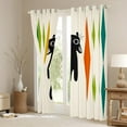 thumbnail image 3 of Feelyou Kawaii Black Cat Black Out Curtains, Chic Square Abstract Curtains Pack of 2 (42x63 Each), Vintage Fashion Artwork Bedroom Curtains, Blackout Curtains Room Decor, 3 of 6