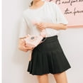 thumbnail image 2 of Women's Mini Skirt High Waist Pleated Solid Color Slim Fit Fashion Comfortable Skirt For Casual Daily Wear,Black,Xxl, 2 of 6