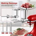 thumbnail image 4 of Polished Stainless Steel Meat Grinder Accessories Set for Kitchen Mixers: 3 Seamless Sausage Pads, 4 Grinding Discs & Cleaning Brush, Dishwasher Safe, 4 of 8