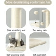 thumbnail image 4 of 32" Tall Cat Scratching Post Sisal Scratch Posts with Hanging Ball and Self-Massage Brush Vertical Scratcher for Indoor Cats and Kittens(Light-Gray 32inches), 4 of 15
