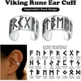thumbnail image 2 of Silvora no Piercing Ear Cuffs para hombres y mujeres Pendientes de runa vikinga nórdica de plata esterlina Clip en la oreja Dijes Joyería para cumpleaños Navidad, 2 of 8