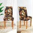thumbnail image 3 of Yayeee 4 Pack Dining Chair Covers Stretch Parson Chairs Slipcovers Seat Protector, Gold Flower, 3 of 6