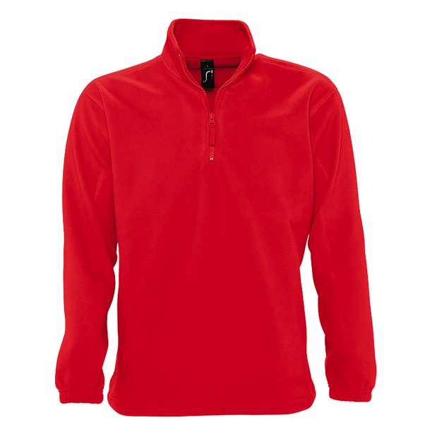 SOLS - Top forro polar anti-bolas Modelo Ness cremallera en el cuello Unisex (Rojo)