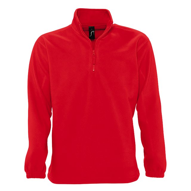 SOLS - Top forro polar anti-bolas Modelo Ness cremallera en el cuello Unisex (Rojo)