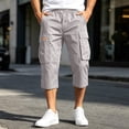 thumbnail image 7 of 3/4 Cargo Shorts for Men Casual Summer Trousers Bermuda Short Summer Leisure Pant with Mutil Pockets, 7 of 7