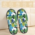 thumbnail image 2 of House Slippers for Women Men - abstractly Bright Green pattern Lightweight House Shoes Fuzzy Slippers, Soft Slip-On Cozy House Slippers for Woman Indoor Outdoor, 2 of 7