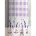 thumbnail image 6 of Purple Lavenders Sheer Curtains 54 Inch Length 2 Panels Set Window Treatments, Spring Floral Plaid Farmhouse Elegant Rod Pocket Semi Curtains for Living Room/Bedroom/Kitchen Décor, 104"W x 54"L, 6 of 7
