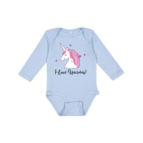 Inktastic Unicorn Girls Cute Fantasy Gift Girls Long Sleeve Baby Bodysuit