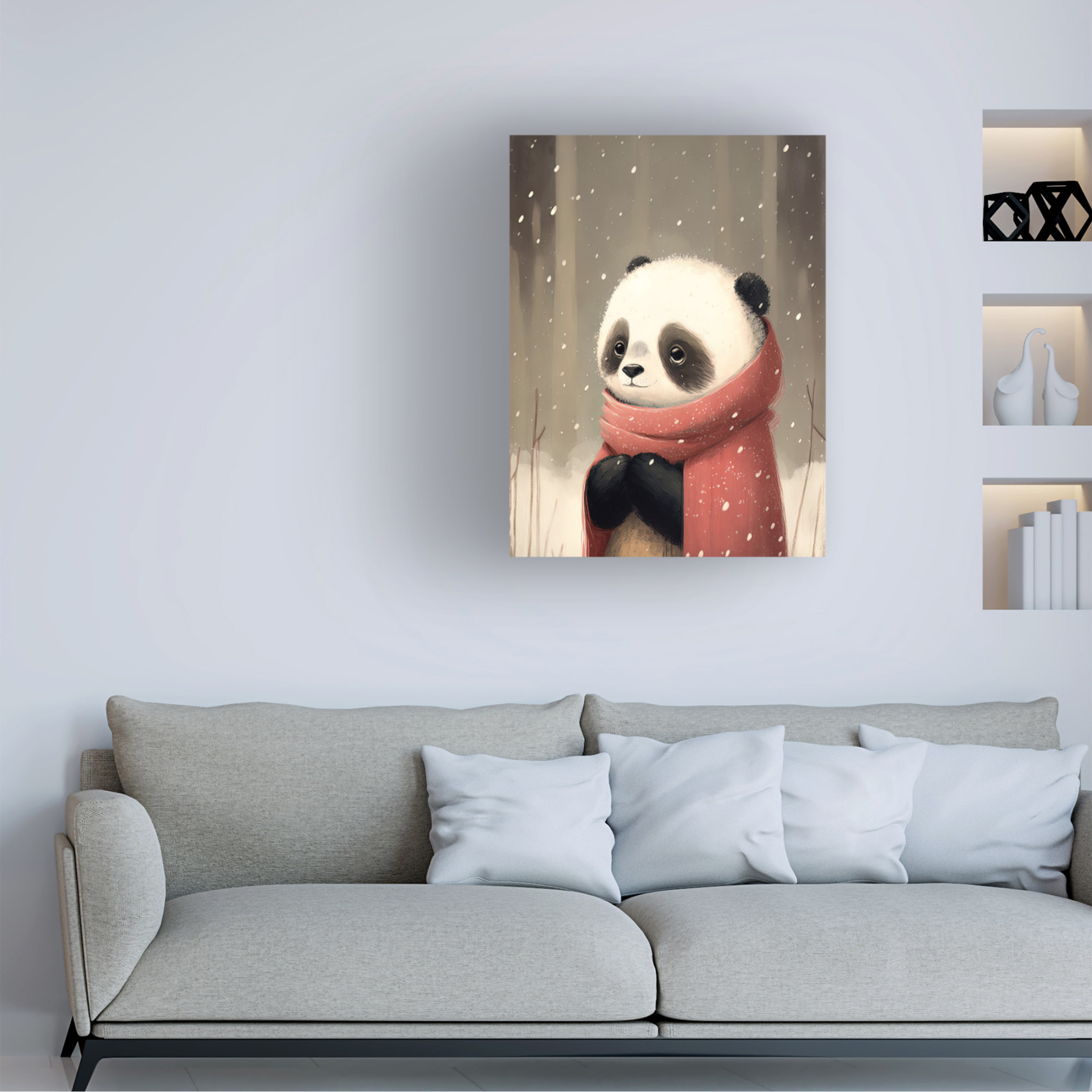 Canvas Wall Art - Bilge Paksoylu 'Panda 2' Wall Art for Living Room, Bedroom, or Office Décor by Trademark Fine Art - 14 x 19 Inches