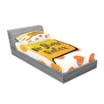 thumbnail image 2 of Ambesonne Saying Fitted Sheet & Pillow Sham Set, No Stress Relax in Bubble, Twinxl, Earth Yellow Orange, 2 of 2