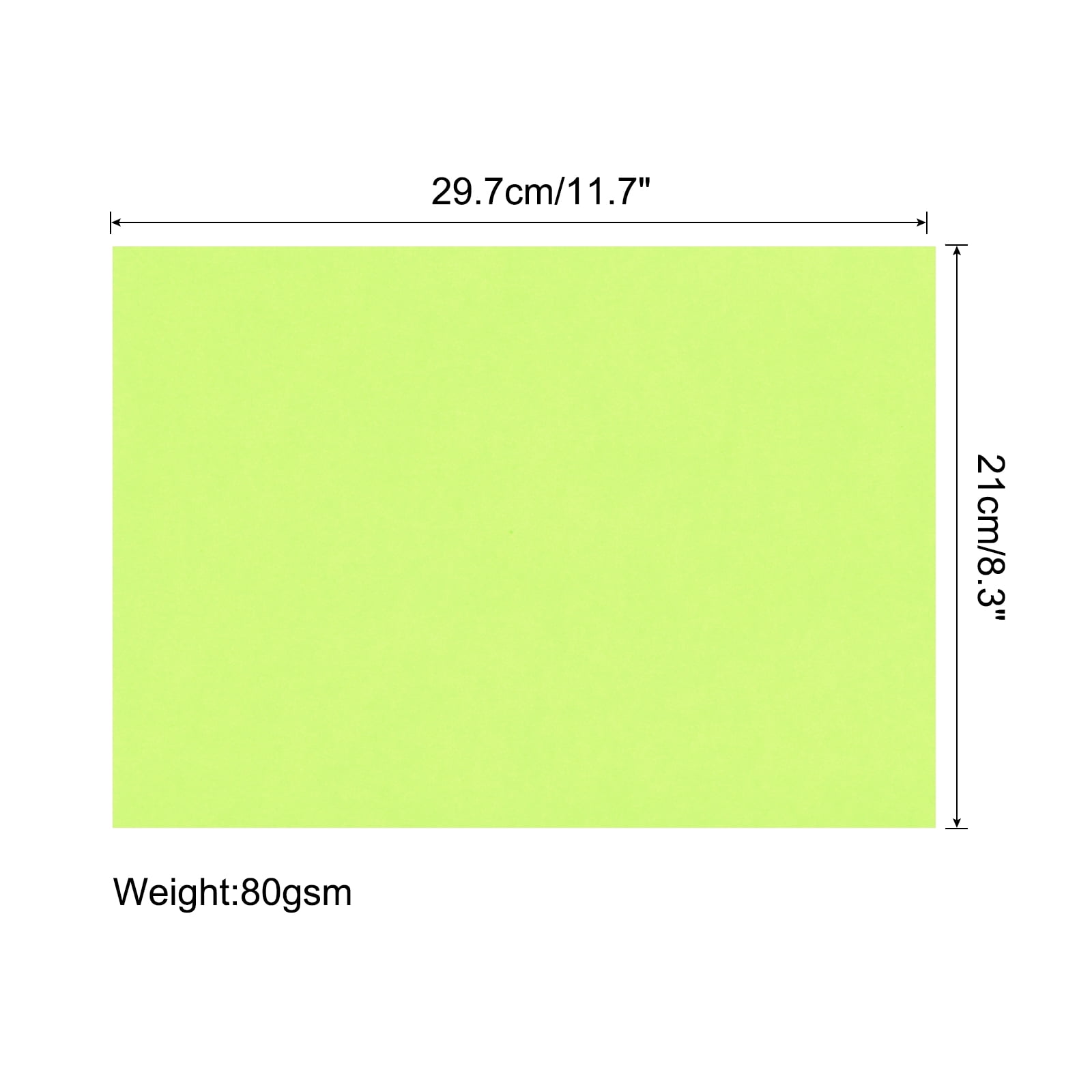 125 Sheets A4 Colored Print Copy Paper 8.5" x 11" Origami Paper Printer Paper 75gsm for Printing, Bright Green