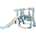 thumbnail image 1 of Centro de Juegos Infantil Bluelander con Tobogán, Columpio y Canasta para Exterior, 1 of 5