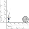 thumbnail image 6 of Cross Necklace for Women in 925 Silver and 10K Yellow Gold with Sapphire and Lab Grown Diamond and London Blue Topaz | 1.43 Cttw | Jesus Christian Religious Crucifix | Marquise 8X4MM | 18 inch Chain, 6 of 6
