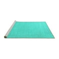 thumbnail image 2 of Ahgly Company Machine Washable Indoor Square Oriental Turquoise Blue Industrial Area Rugs, 7' Square, 2 of 4