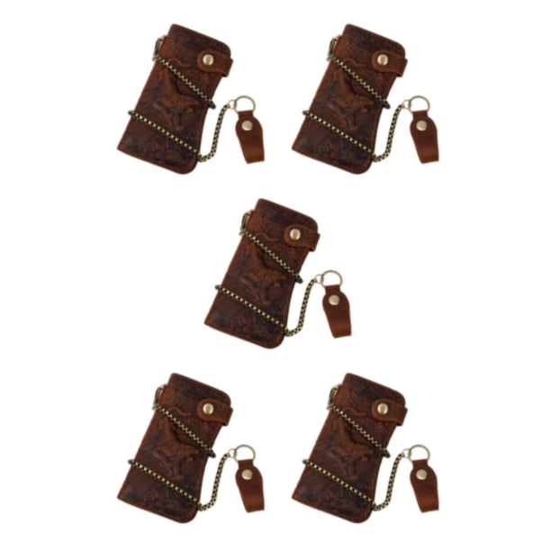 Qarigey Cartera de cuero para hombre, carteras de cadena larga con cremallera, funda para tarjeta de crédito, ranura para tarjetas de Type2 NO2