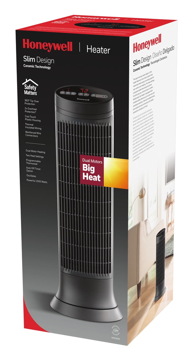 Honeywell Digital Ceramic Tower Portable Heater, New, Grey, HCE322V -  Walmart.com