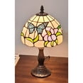 thumbnail image 5 of 15" Tiffany Style Stained Glass Blue Butterfly Table Lamp, 5 of 6