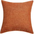 thumbnail image 2 of Set of 2 Fall Pillow Covers Rustic Linen Decorative Square Throw Pillow Covers 18x18 Inch(Orange), 2 of 5